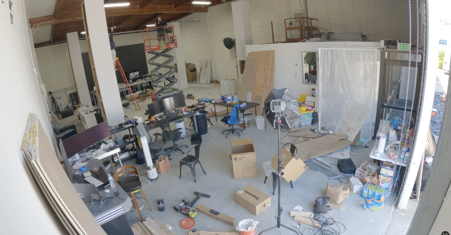 Actual S26 livestream set being built inside the warehouse